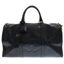 CHANEL(シャネル) ココマーク 2WAY ボストンバッグ ショルダーバッグ キャビアスキン レディース ブラック 4897298【中古】【程度B】【カラー...