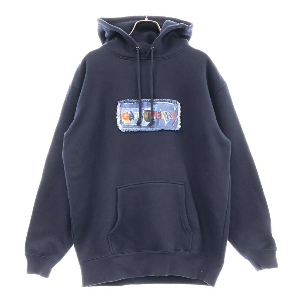 Garin Peiro(ガリンペイロ) サイズ:XL フロントロゴパッチ プルオーバーパーカー スウェット ネイビー【中古】【程度A】【カラーネイビー】【オンライン限定商品】