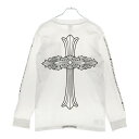 CHROME HEARTS(クロムハーツ) サイズ:S OLD Made in Hollywood L/S Tee オールド バッククロス メイドインハリウッド 長袖Tシャツ ロングスリーブカットソー ホワイト【中古】【程度B】【カラーホワイト】【取扱店舗BRING福岡天神店】