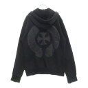CHROME HEARTS(クロムハーツ) サイズ:M SWTSHRT HD ZIP HRSSHE LTHR バックレザーホースシュー ジップアップスウェットパ...