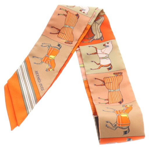 HERMES(エルメス) ツイリー Couvertures Nouvelle オレンジ シルク リボン スカーフ【新古品/中古】【程度S】【カラーゴールド】【オンライン限定商品】 HERMES(エルメス) ツイリー Couvertures Nouvelle オレンジ シルク リボン スカーフ【新古品/中古】【程度S】【カラーゴールド】【オンライン限定商品】