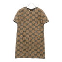 GUCCI(グッチ) サイズ:42 GG ドレス ワンピース グリーン×ベージュ ウール 42サイズ 771431 ZAO94 9672 レディース【新古品/中...