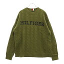 TOMMY HILFIGER(トミーヒルフィガー) サイズ:S CABLE MONOTYPE CREW NECK ケーブルモノタイプ フロントロゴ クルーネック...