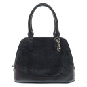 CHROME HEARTS(クロムハーツ) SLOUCHY スラウチー クロスパッチチャーム付きレザーハンドバッグ ブラック【中古】【程度B】【カラーブラック】...