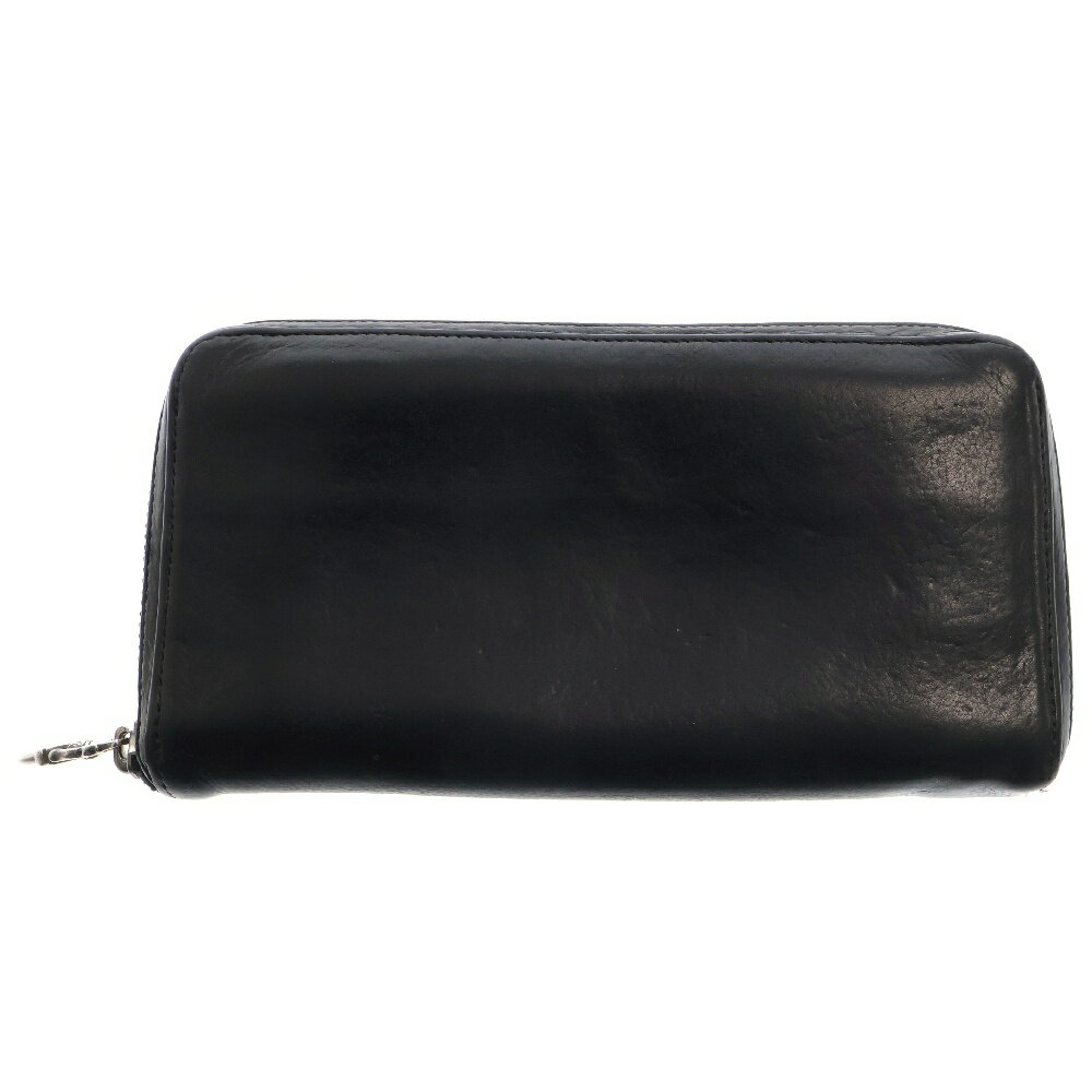 CHROME HEARTS(クロムハーツ) REC F ZIP 3クロス ラウンドジップレザーウォレット 財布 ブラック BCA368【中古】【程度B】【カラーブラック】【取扱店舗BRING梅田茶屋町店】
