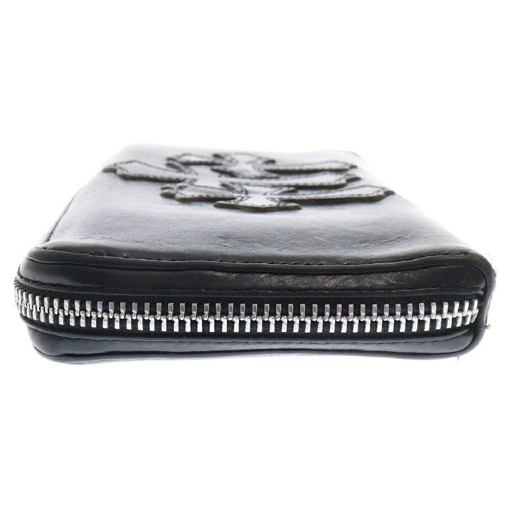 CHROME HEARTS(クロムハーツ) REC F ZIP 3クロス ラウンドジップレザーウォレット 財布 ブラック BCA368【中古】【程度B】【カラーブラック】【取扱店舗BRING梅田茶屋町店】