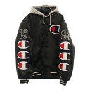 SUPREME(シュプリーム) サイズ:M 18AW×Champion Hooded Satin Varsity Jacket チャンピオン フーデッドサテンバ...