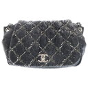 CHANEL(シャネル) パリビザンス ナイロン キルティング チェーンショルダーバッグ トートバッグ ブラック レディース【中古】【程度B】【カラーブラック】【取扱店舗WASTE_NOT名古屋店】