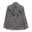 CHANEL(シャネル) サイズ:36 総柄 フリルデザイン ココマークボタンシャツ 長袖シャツ P71935 V63366 ブラック【中古】【程度A】【カラー...