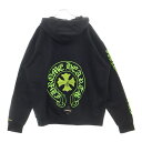 CHROME HEARTS(クロムハーツ) サイズ:L HD PLVR CHARITY チャリティ CHプラスレザーパッチ プルオーバーパーカー ブラックグリー...