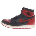 NIKE(ナイキ) サイズ:27.5cm 16年製 AIR JORDAN 1 RETRO HIGH OG BANNED BRED 555088-001 エアジョーダン1 バーンド ブレッド ハイカットスニーカー レッド/ブラック US9.5/27.5cm【中古】【程度C】【カラーレッド】【オンライン限定商品】(4)