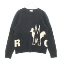 MONCLER(モンクレール) サイズ:XL MAGLIONE TRICOT GIROCOLLO E20919041300 A9040 マグリア トリコ ロゴ クルーネックニット セーター ブラック/ホワイト【中古】【程度B】【カラーブラック】【オンライン限定商品】(4)