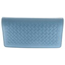 BOTTEGA VENETA(ボッテガヴェネタ) イントレチャート レザーチェーンウォレット 長財布 ブルー【中古】【程度B】【カラーブルー】【オンライン限定商品】