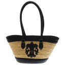 CHROME HEARTS(クロムハーツ) STRAW ストロー BSフレア レザー切替 トートバッグ カゴバッグ ブラック/ブラウン【中古】【程度B】【カラー...