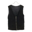 CHROME HEARTS(クロムハーツ) サイズ:S #10 DAGGER ZIP VEST オールド ダガージップ ニットベスト ブラック【中古】【程度B】...