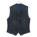 RRL(ダブルアールエル) サイズ:S COTTON DOBBY VEST 刺し子 ポケット コットン ドビー ベスト インディゴ 782567482001【中...