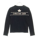 Christian Dior(クリスチャンディオール) サイズ:2 24SS レディース フロントロゴ ショルダーボタン カシミヤ ニット セーター ブラック ...