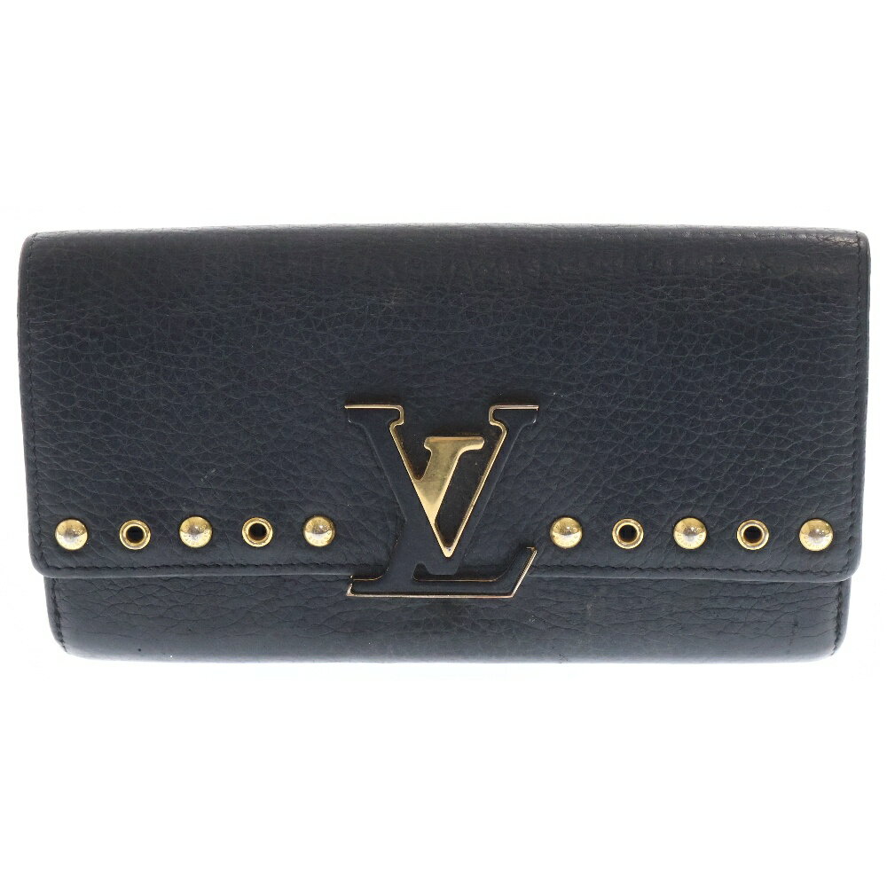 LOUIS VUITTON(ルイヴィトン) ポルトフォイユ カプシーヌ ノワール ゴールド金具 レザーロングウォレット 長財布 ブラック M64102 MI0158【中古】【程度B】【カラーブラック】【取扱店舗新宿】