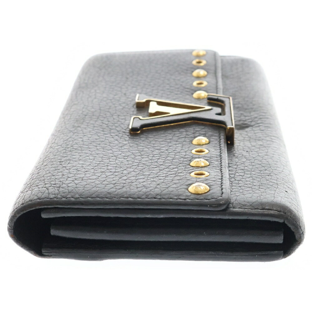 LOUIS VUITTON(ルイヴィトン) ポルトフォイユ カプシーヌ ノワール ゴールド金具 レザーロングウォレット 長財布 ブラック M64102 MI0158【中古】【程度B】【カラーブラック】【取扱店舗新宿】