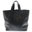CHROME HEARTS(クロムハーツ) LEATHER TOTE ユナイテッドアローズ 10周年記念 1クロスパッチ レザートートバッグ ブラック【中古】【...
