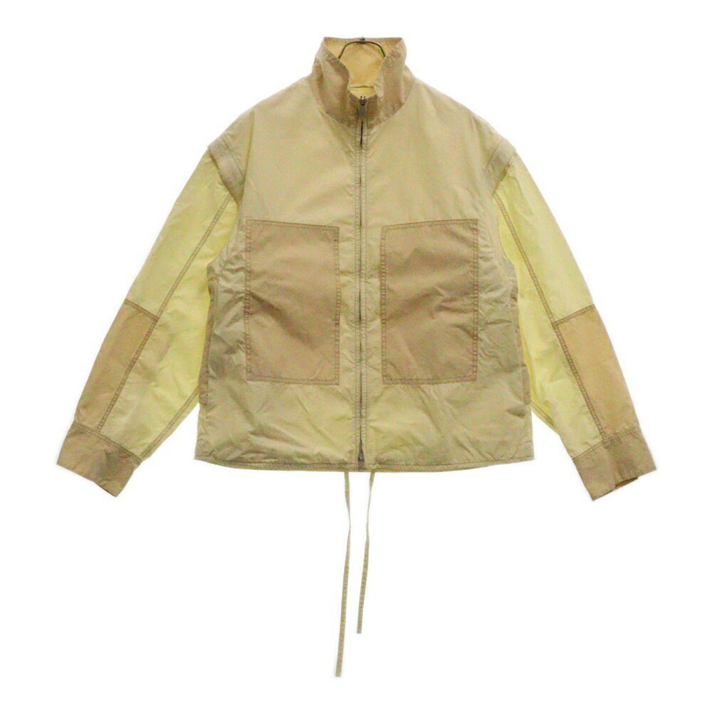 JIL SANDER +(ジルサンダープラス) サイズ:44 ZIP SLEEVE PANELLED WINDBREAKER ウィンドブレーカージャケット イエロー【中古】【程度B】【カラーイエロー】【取扱店舗BRING梅田茶屋町店】