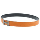 【sale対象】HERMES(エルメス) サイズ:85 コンスタンス トゥアレグ Hバックル リバーシブル レザー ベルト オレンジ/ブラウン □K刻印【中古】...