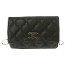 CHANEL(シャネル) ココマーク ウルトラステッチ ラムスキン チェーンウォレット 長財布 ブラック レディース【中古】【程度B】【カラーブラック】【取扱店...