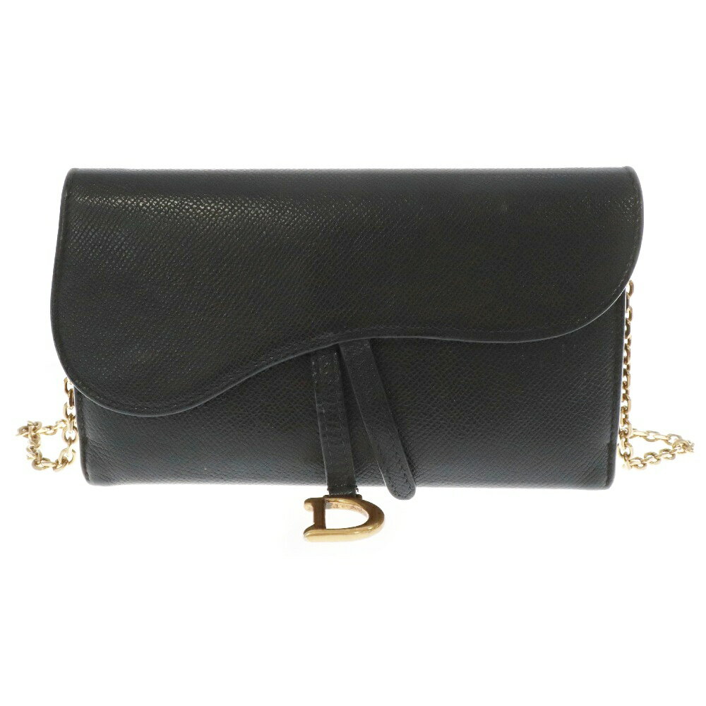 Christian Dior(クリスチャンディオール) サドル　チェーンウォレット　ショルダーバッグ　ブラック　レザー　ゴールド金具【中古】【程度B】【カラーブラック】【取扱店舗WASTE_NOT名古屋店】のサムネイル