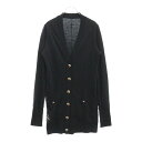 CHROME HEARTS(クロムハーツ) サイズ:M クロスボール レザーパッチ付き コットン ニット カーディガン ネイビー【中古】【程度B】【カラーネイビ...