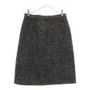 CHANEL(シャネル) サイズ:38 チェーンレザー装飾 ツイード バックジップスカート P62082 V47494 ブラック レディース【中古】【程度B】【カラーブラック】【取扱店舗BRING京都河原町店】(4)