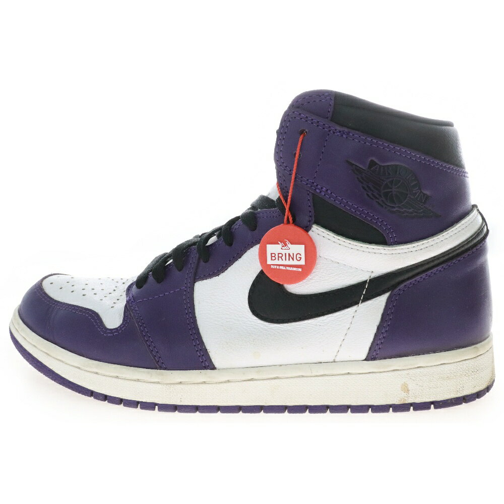 NIKE(ナイキ) サイズ:28.5cm AIR JORDAN 1 RETRO HIGH OG COURT PURPLE 555088-500 エアジョーダン1 コートパープル ハイカットスニーカー ホワイト/パープル US10.5/28.5cm【中古】【程度B】【カラーホワイト】【取扱店舗BRING KICKS】