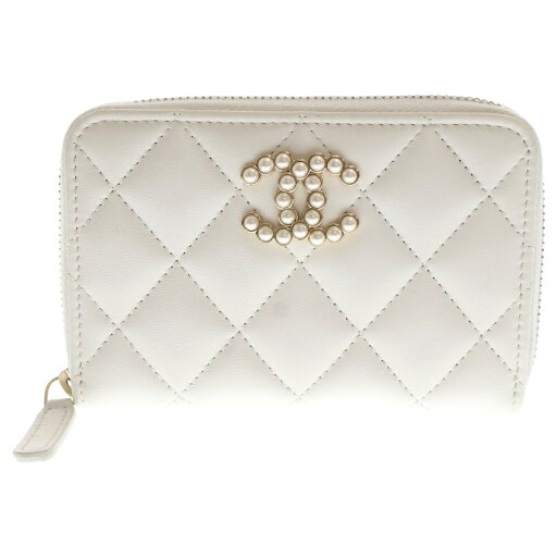 CHANEL(シャネル) マトラッセ COCOパール コインケース ホワイト レザー コンパクトウォレット 財布 ゴールド金具 AP3811【中古】【程度A】【カラーホワイト】【取扱店舗BRING心斎橋店】 CHANEL(シャネル) マトラッセ COCOパール コインケース ホワイト レザー コンパクトウォレット 財布 ゴールド金具 AP3811【中古】【程度A】【カラーホワイト】【取扱店舗BRING心斎橋店】