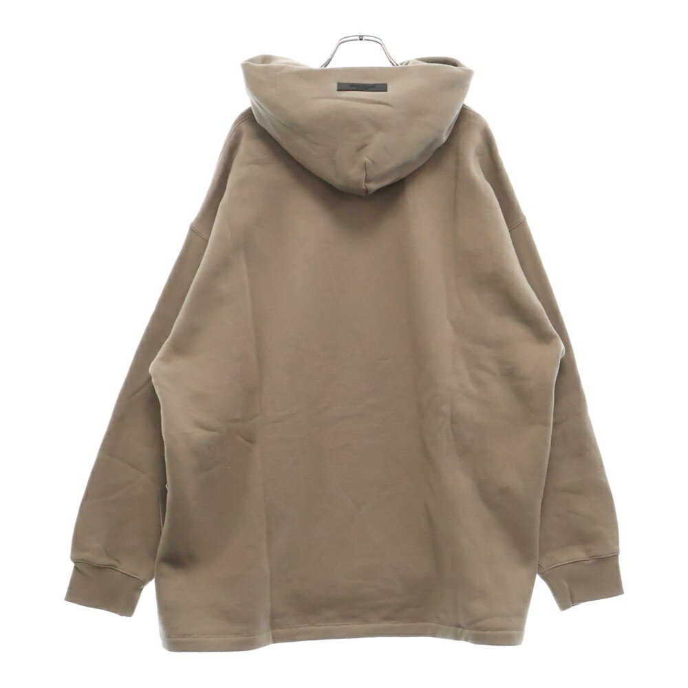 FEAR OF GOD ESSENTIALS(フィアオブゴッド エッセンシャルズ) サイズ:M HOODIE フロントフェルトロゴ プルオーバースウェットパーカー フーディー ブラウン【新古品/中古】【程度S】【カラーベージュ】【取扱店舗渋谷】