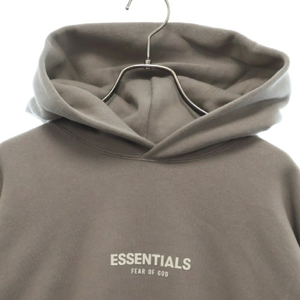 FEAR OF GOD ESSENTIALS(フィアオブゴッド エッセンシャルズ) サイズ:M HOODIE フロントフェルトロゴ プルオーバースウェットパーカー フーディー ブラウン【新古品/中古】【程度S】【カラーベージュ】【取扱店舗渋谷】