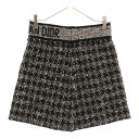 Christian Dior(クリスチャンディオール) サイズ:34 カクロ カナージュ テクニカルフレア ツイード ミニスカート レディース ブラック/ホワイ...