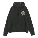 CHROME HEARTS(クロムハーツ) サイズ:M SWTSHRT PLVR ニューヨーク限定 ホースシューバックプリント プルオーバーパーカー ブラック/...