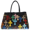 CHROME HEARTS(クロムハーツ) TOTE W SNP セメタリートート マルチクロスパッチ付きレザートートバッグ マルチ【中古】【程度B】【カラーマ...