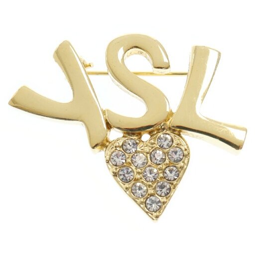 YVES SAINT LAURENT(イヴサンローラン) YSLロゴ ラインストーン パヴェハートブローチ ゴールド【中古】【程度B】【カラーゴールド】【取扱店舗BRING THRIFT CLOSET 湘南平塚店】 YVES SAINT LAURENT(イヴサンローラン) YSLロゴ ラインストーン パヴェハートブローチ ゴールド【中古】【程度B】【カラーゴールド】【取扱店舗BRING THRIFT CLOSET 湘南平塚店】