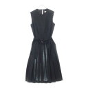 NOIR KEI NINOMIYA(ノワール ケイニノミヤ) サイズ:M AD2017 バックレス プリーツ ウールドレス ワンピース ブラック 3Z-O001 レディース【中古】【程度B】【カラーブラック】【取扱店舗BRING THRIFT CLOSET 幕張店】