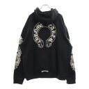 CHROME HEARTS(クロムハーツ) サイズ:XXL HORSESHOE PULLOVER HOODIE ホースシュープリント アームフローラル スウェッ...