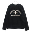 CHROME HEARTS(クロムハーツ) サイズ:L SAILIN ON CREW ラベル付き セメタリークロス クルーネックスウェットトレーナー ブラック【...