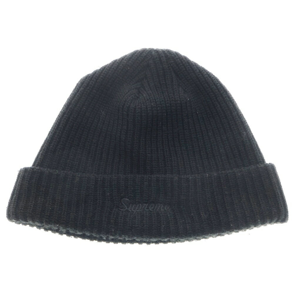 SUPREME(シュプリーム) 23AW Loose Gauge Beanie ロゴ刺繍 アクリル ニットキャップ ビーニー 帽子 ブラック 【中古】【程度B】【カラーブラック】【オンライン限定商品】