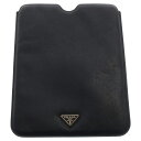 PRADA(プラダ) Ipad Case 三角ロゴ レザー アイパッドケース ブラック【中古】【程度B】【カラーブラック】【オンライン限定商品】