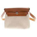 HERMES(エルメス) エールバックジップミニ20 トワルミリタリー×キャンバス ブラウン×ベージュ シルバー金具 W刻印 ショルダーバッグ 斜め掛けバッグ ...