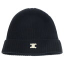 【sale対象】CELINE(セリーヌ) トリオンフ ヘリテージカシミア ニット帽子 ブラック 2AD90317V.38NO【中古】【程度B】【カラーブラック】...