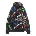 CHROME HEARTS(クロムハーツ) サイズ:XL STENCIL HOODIE ステンシルプリントプルオーバーパーカー フーディー ブラック/マルチカラ...