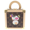LOUIS VUITTON(ルイヴィトン) ×TM ミニ スクエアトランク 2Way ショルダーバッグ ハンドバッグ グラフィックプリント ブラウン M1312...