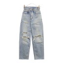 CELINE(セリーヌ) サイズ:24 MARGARET JEANS 2N642427P マーガレットジーンズ クラッシュ加工 カットオフ デニムパンツ インデ...