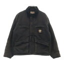 STUSSY(ステューシー) サイズ:M WASHED CANVAS SHOP JACKET ウォッシュドキャンバスショップワークジャケット ブラック 1155...