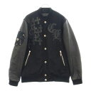 CHROME HEARTS(クロムハーツ) サイズ:L LETTERMAN JACKET クロスパッチ レターマン ジャケット スタジャン ブラック【中古】【程...